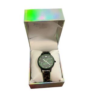 Juicy Couture the Black Label Green Leopard Print Watch